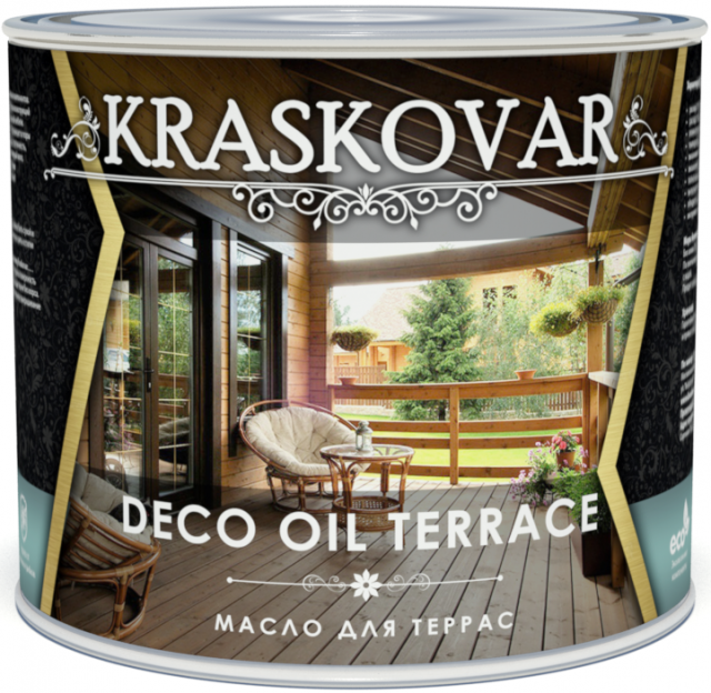 фото Масло для террас kraskovar deco oil terrace бамбук 2,2л