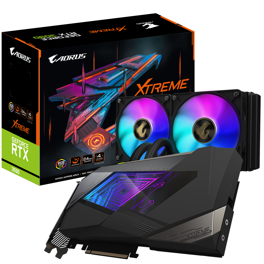 фото Видеокарта gigabyte aorus geforce rtx 3090 xtreme waterforce (gv-n3090aorusx w-24gd)