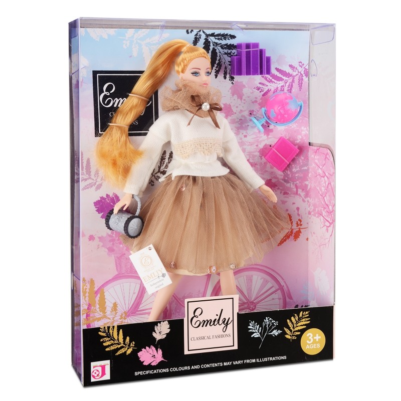 

Кукла шарнирная Qian jia toys Осенняя романтика. Умница с аксессуарами 28 см, HP1110888