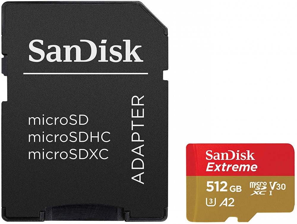 фото Карта памяти sandisk microsd 512gb class10 (sdsqxa1-512g-gn6ma) extreme + adapter