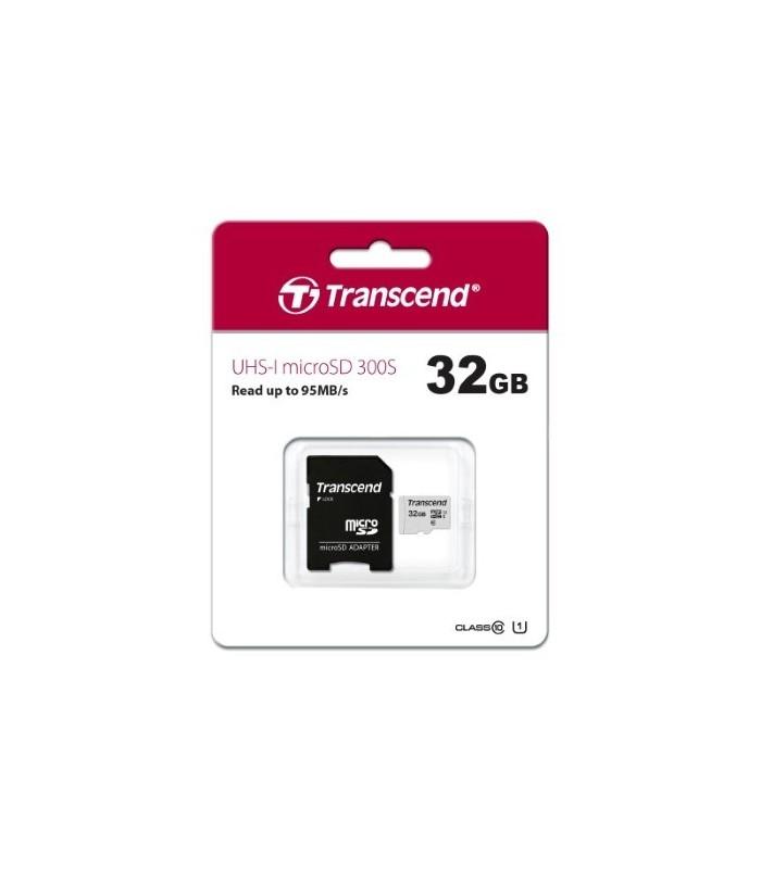 фото Карта памяти transcend microsdhc 32gb class10 (ts32gusd300s-a) + adapter