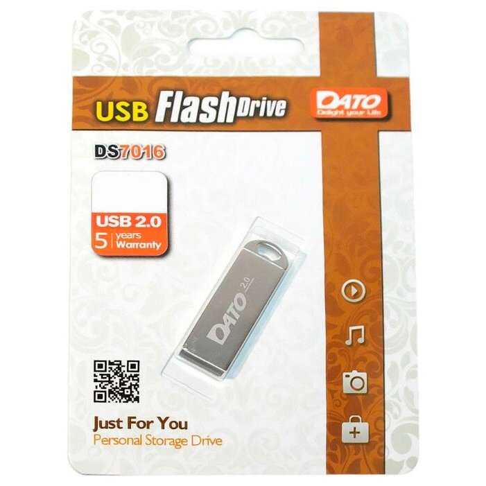 фото Флеш диск dato 8gb ds7016 ds7016-08g usb2.0 silver