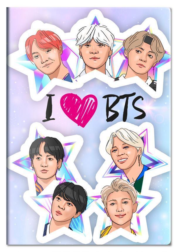 Обложка для паспорта I love BTS разноцветный 290₽