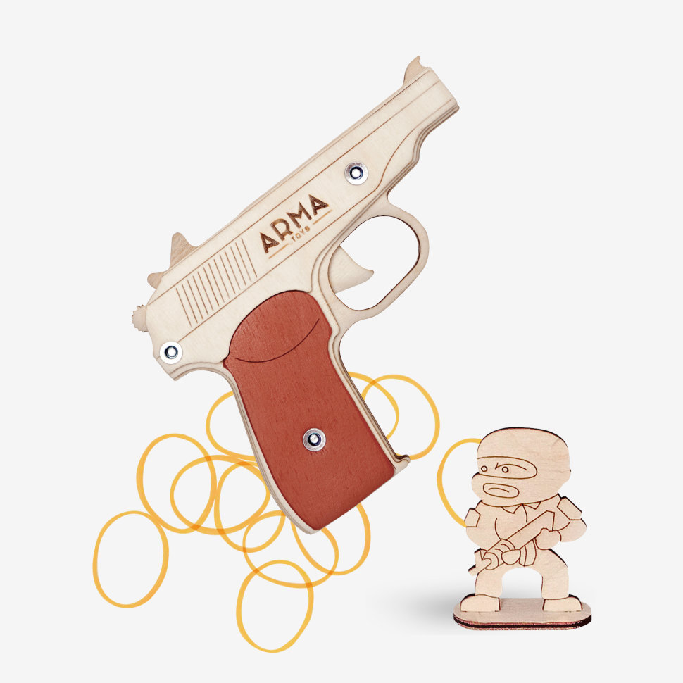 

Резинкострел Arma.toys ARMA ПМ пистолет Макарова, в сборе, многозарядный, резинкострел