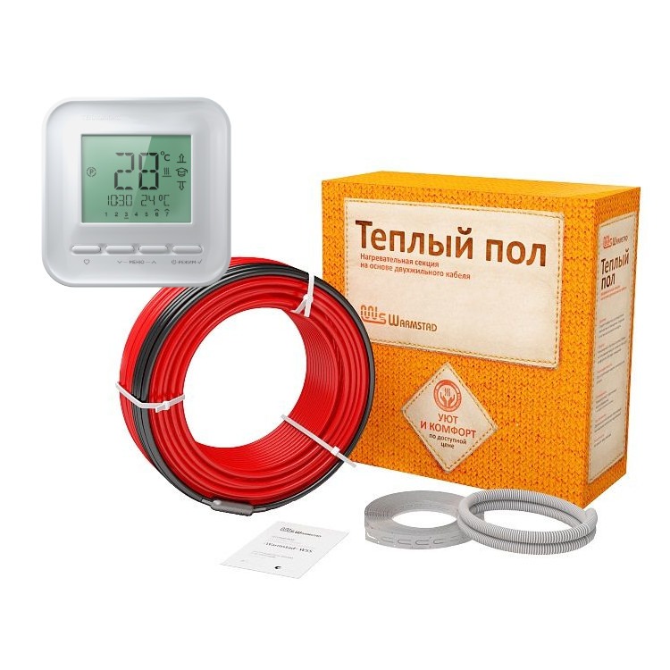 

Теплый пол. Кабель Warmstad WSS 47,0 м/680 Вт с терморегулятором 520 2243044, WSS