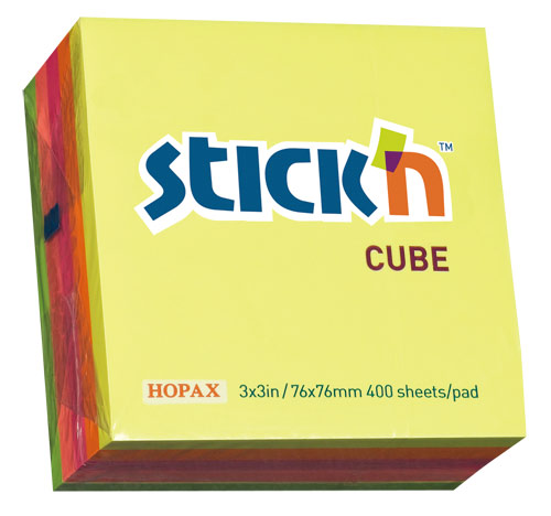 

Блок самоклеящийся бумажный Stick`n 21012, Разноцветный