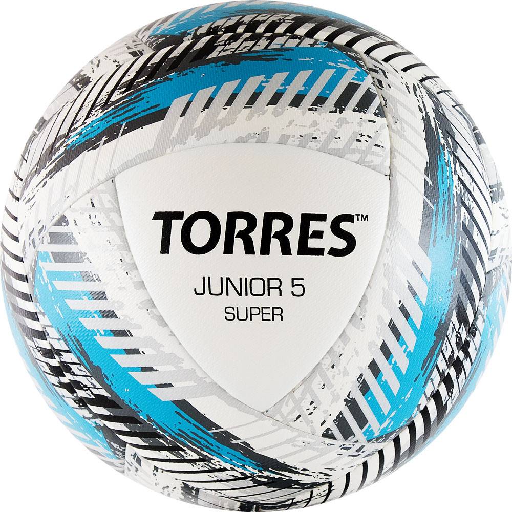 фото Футбольный мяч torres junior-5 super №5 белый/голубо-серо-черный