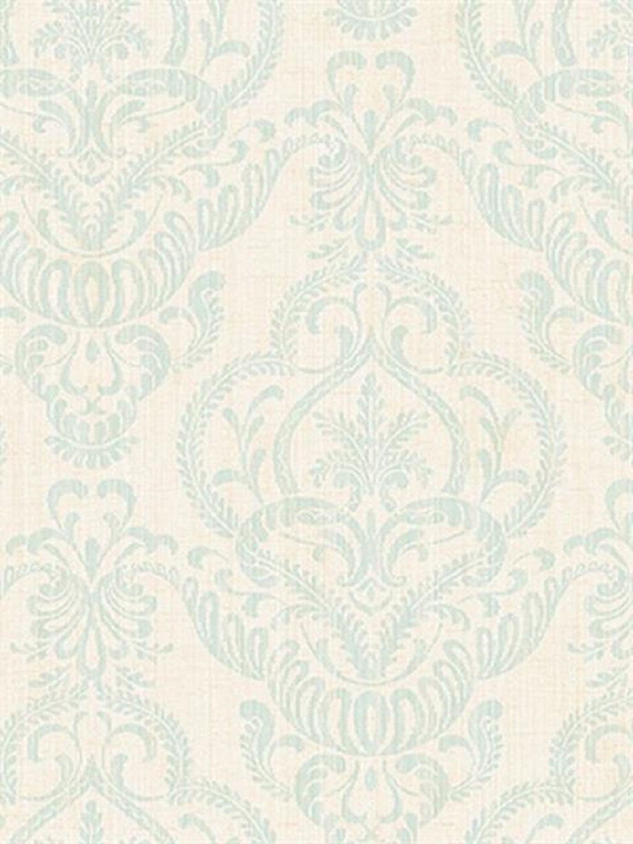 фото Дизайнерские обои seabrook damask folio, сша, акрил/бумага, моющиеся, голубой, дамаск