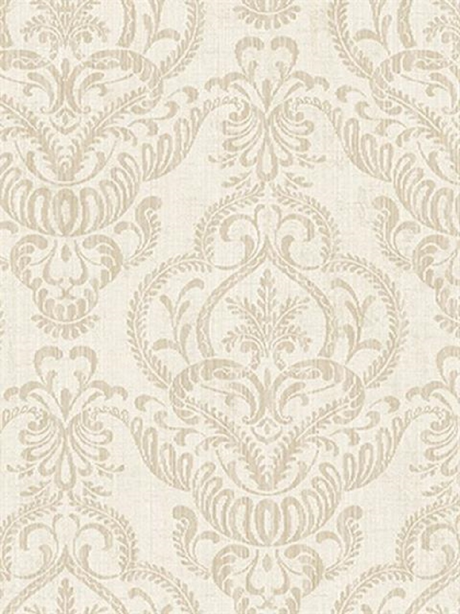 фото Дизайнерские обои seabrook damask folio, сша, акрил/бумага, моющиеся, бежевые, дамаск