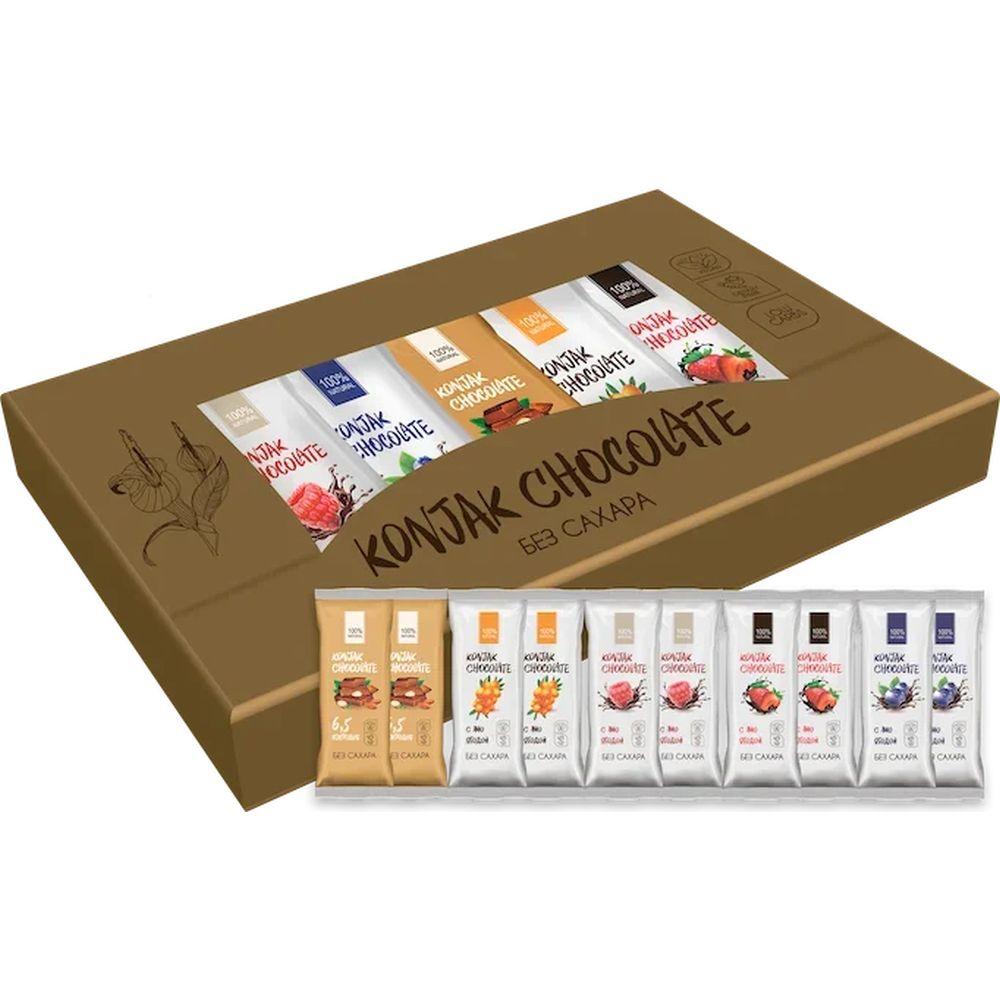 Шоколад без сахара KONJAK CHOCOLATE НАБОР, кор. 10 шт.