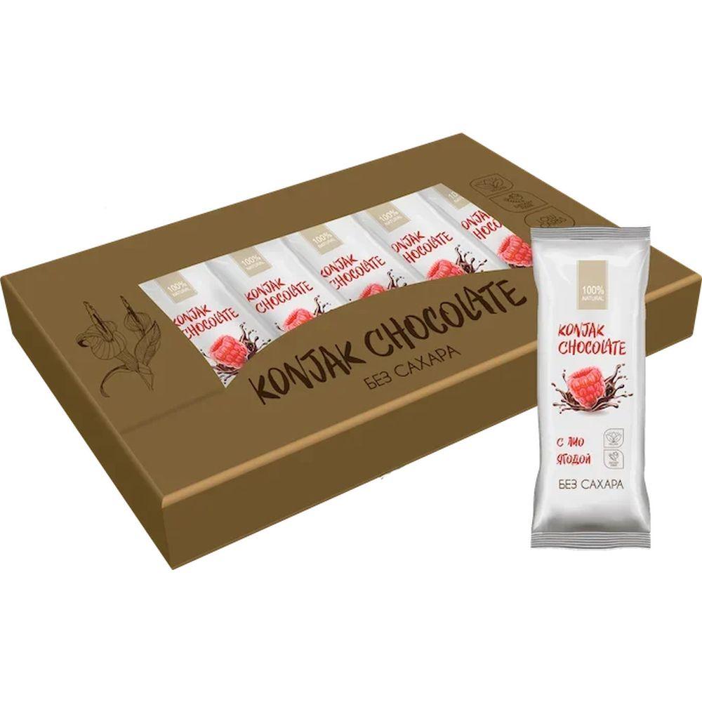 Шоколад без сахара KONJAK CHOCOLATE Малиновый, кор. 10 шт.