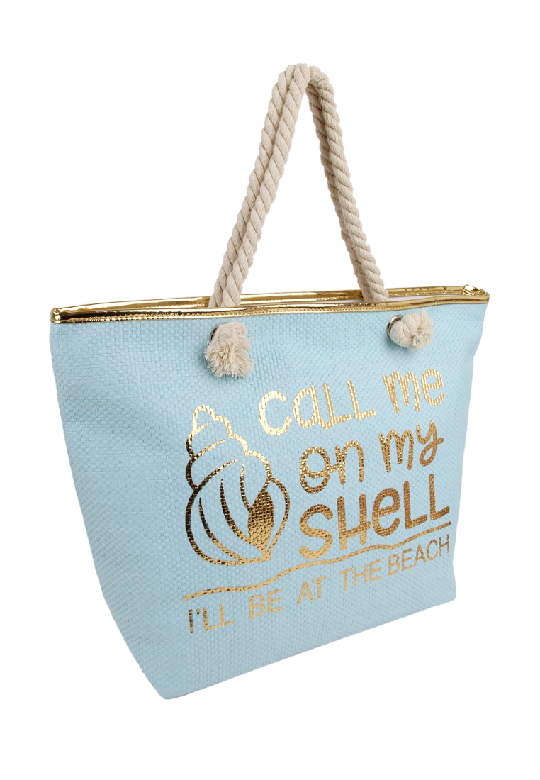 Пляжная сумка женская Daniele Patrici A39914, голубой/золотистый