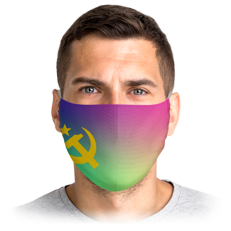 

Многоразовая маска Printio Серп и молот фиолетовая L, Серп и молот