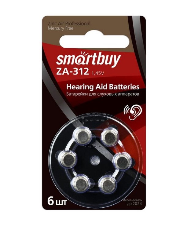 

Батарейка Smartbuy SBZA-A312-6B 1.45V 6 шт