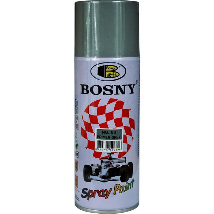 Грунт Bosny 68 универсальный серый аэрозольный баллон объем 520 мл