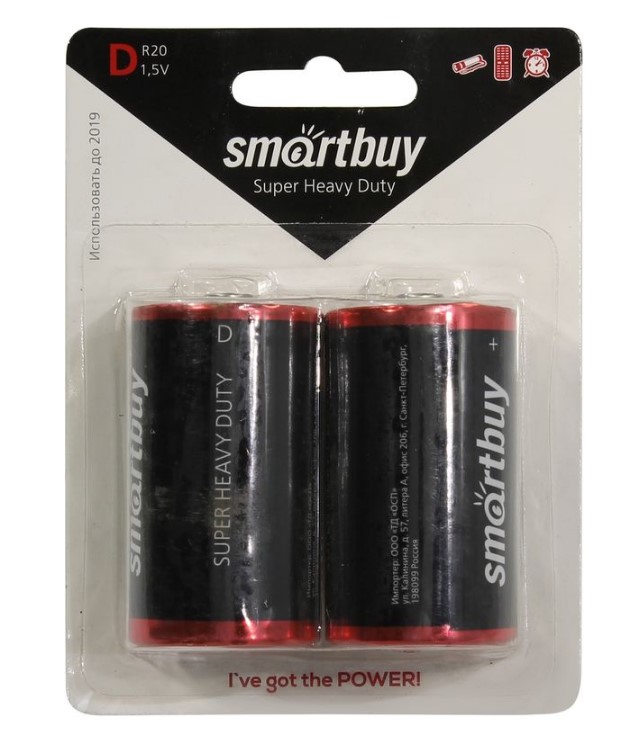 

Батарейка Smartbuy SBBZ-D02B 1.5V 2 шт