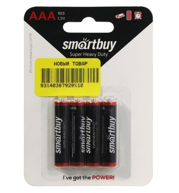 

Батарейка Smartbuy SBBZ-3A04B 1.5V 4 шт