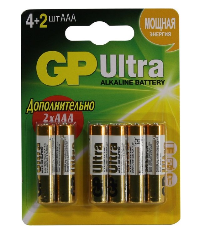 

Батарейка GP Ultra 24AU4/2-CR6 1.5V 6 шт