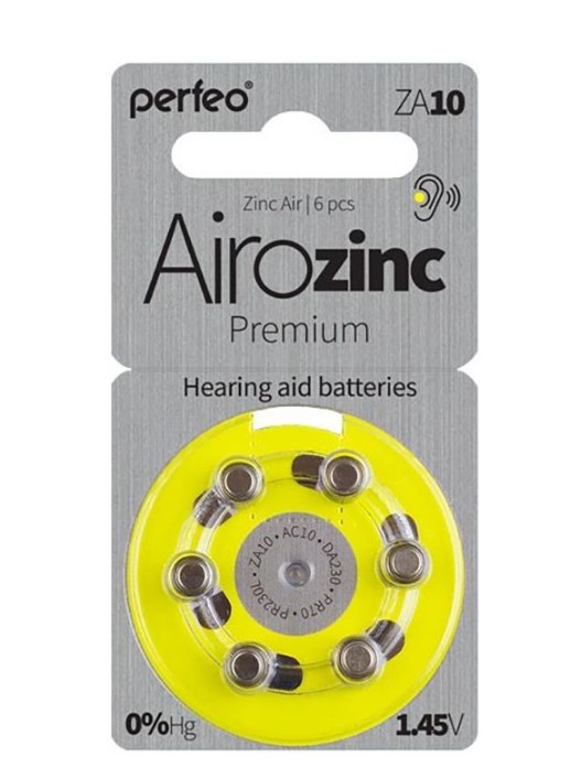 Батарейка Perfeo ZA10/6BL Zinc Air 6 шт