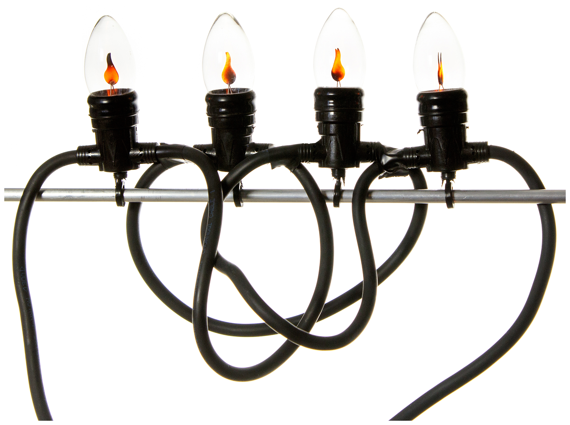фото Koopman гирлянда свечи горящее пламя 10 ламп на клипсах 4 м, черный пвх, уличная ax1000900