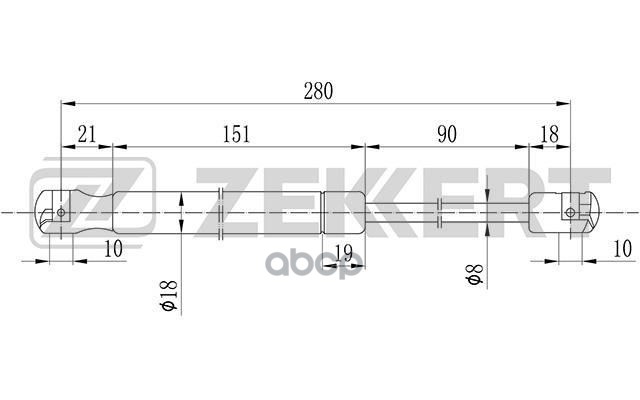 

Амортизатор Багажника/капота Zekkert GF1050