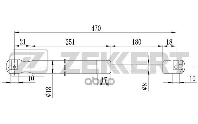 

Амортизатор Багажника/капота Zekkert GF1432