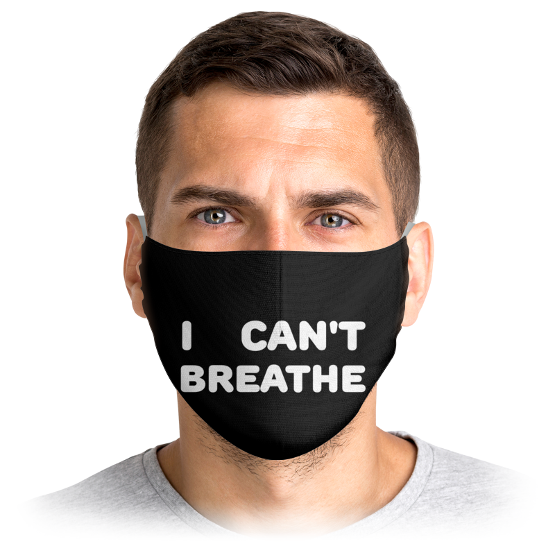 

Многоразовая маска Printio I can't breathe mask черная L, I can't breathe mask