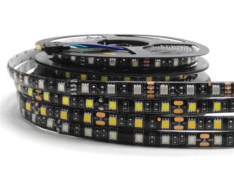 Светодиодная лента MTF Light Slim лента 1м 12V SMD5050 30шт IP65 black pcb green 1X2A305BG