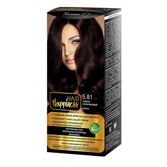 Крем краска для волос БЕЛИТА HAIR HAPPINESS тон 5.81 Темно-коричневый лосьон curl c для завивки окрашенных волос