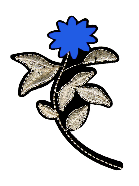 фото Термоаппликации цветочек, цвет: синий, 9х6 см, 10 штук 10 шт. китай