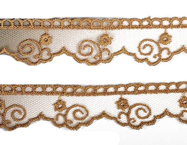 

Кружево на сетке, цвет: 186 льняной, 20 мм x 14 м, арт. TR.4890