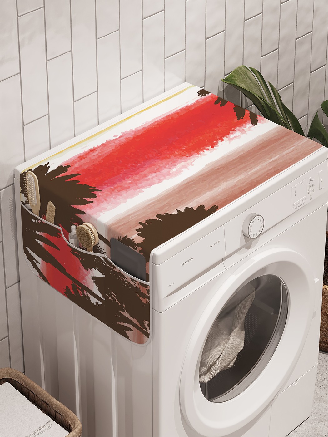 фото Органайзер "гавайская радуга" на стиральную машину, 45x120 см ambesonne