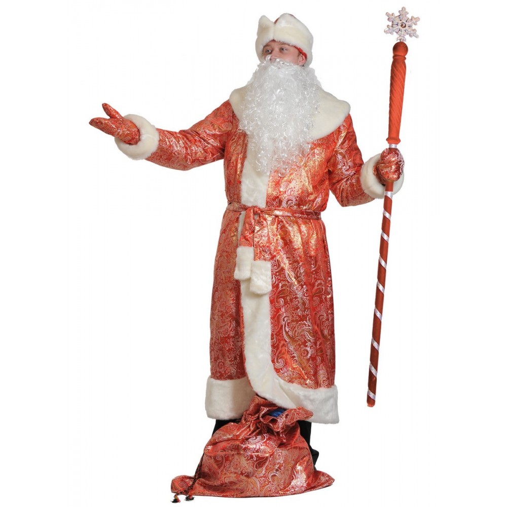 фото Карнавальный костюм карнавалофф дед мороз, цв. красный р.188
