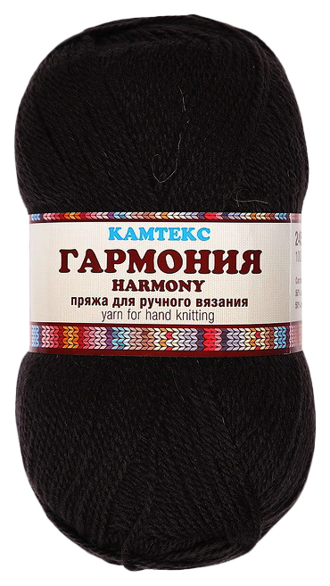 

Пряжа Камтекс Гармония, 100 г, 245 м (шерсть, акрил) (003 черный), 5 мотков, Гармония