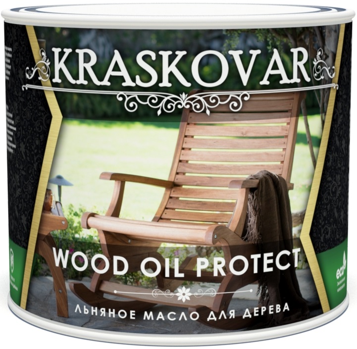 фото Масло льняное для дерева kraskovar wood oil protect 2,2 л