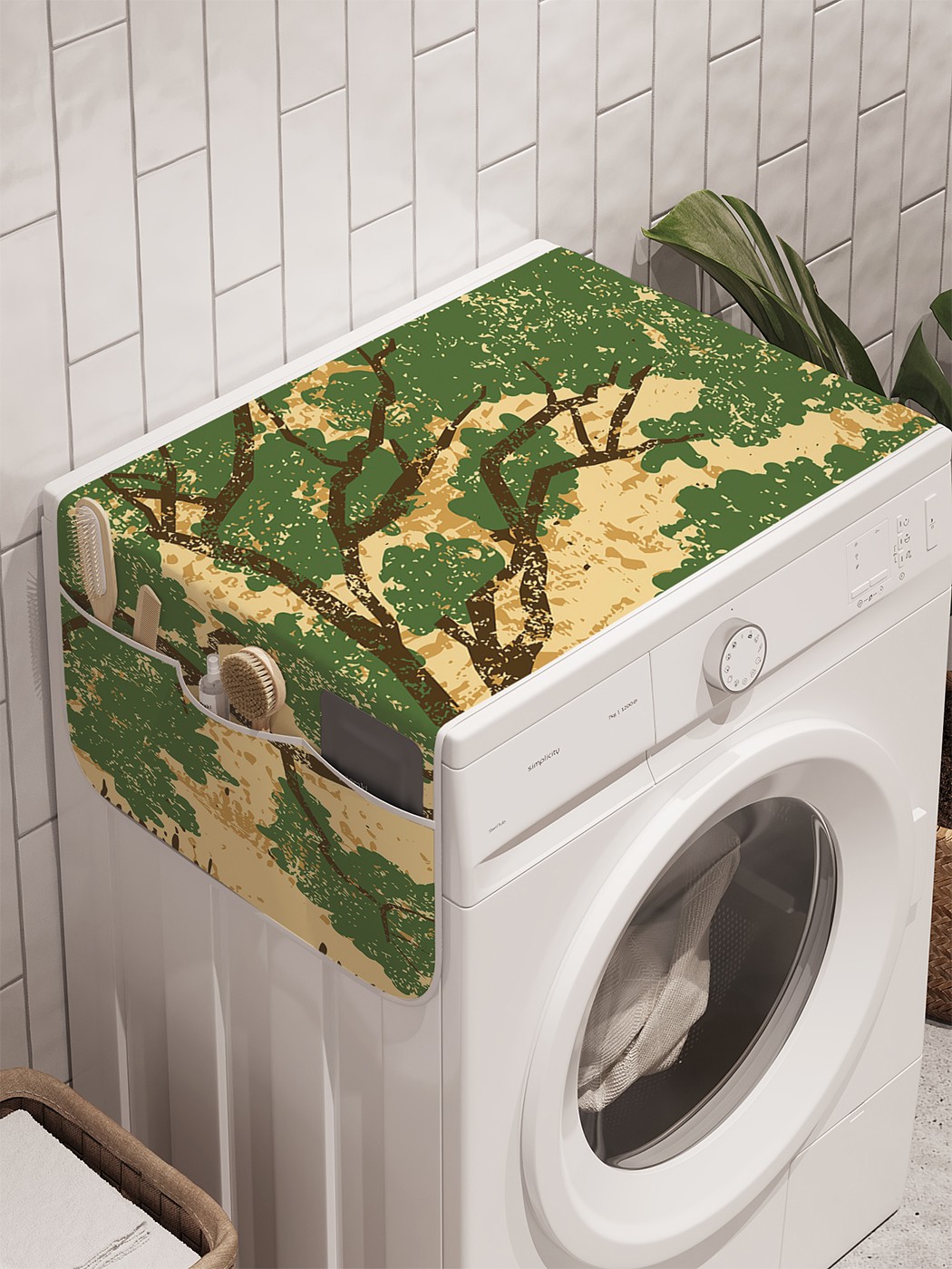 фото Органайзер "летнее дерево" на стиральную машину, 45x120 см ambesonne