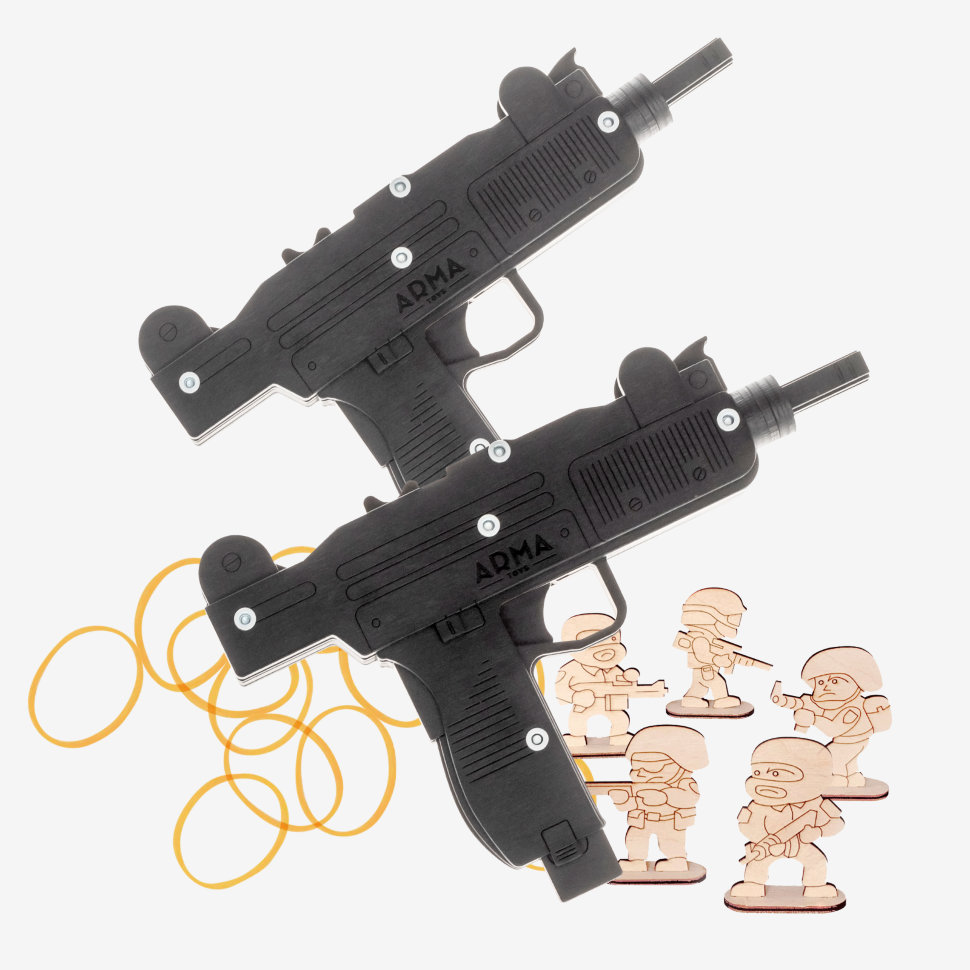 Набор игрушечный Arma.toys Огненный шторм - 3 парные автоматы Узи для стрельбы с двух рук между двух революций