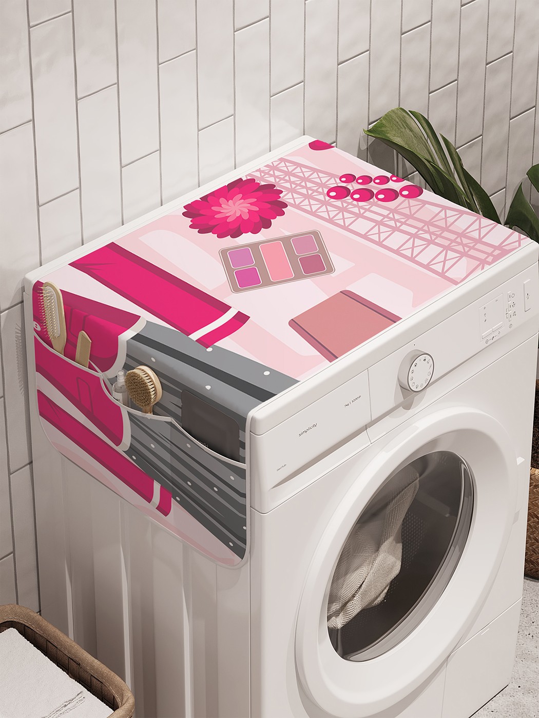 фото Органайзер "модный париж" на стиральную машину, 45x120 см ambesonne