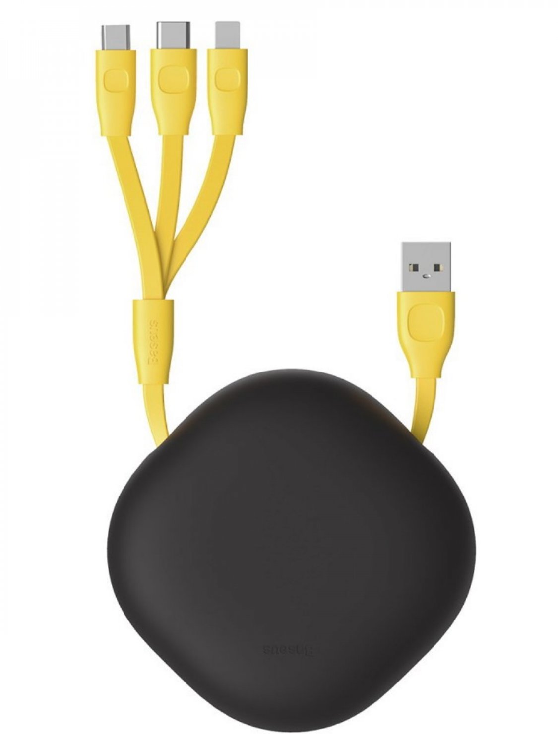 фото Кабель multi usb-ip+micro+type-c baseus letsgo little reunion gray/yellow 3a