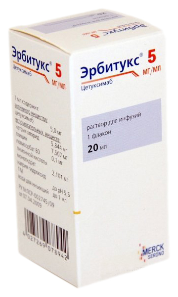 Эрбитукс раствор для инф.5 мг/мл фл.20 мл №1