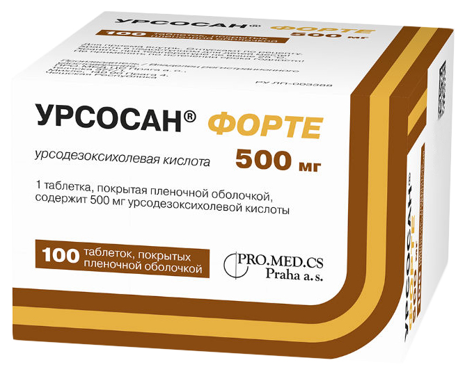 Урсосан Форте таблетки, покрытые пленочной оболочкой 500 мг 100 шт.
