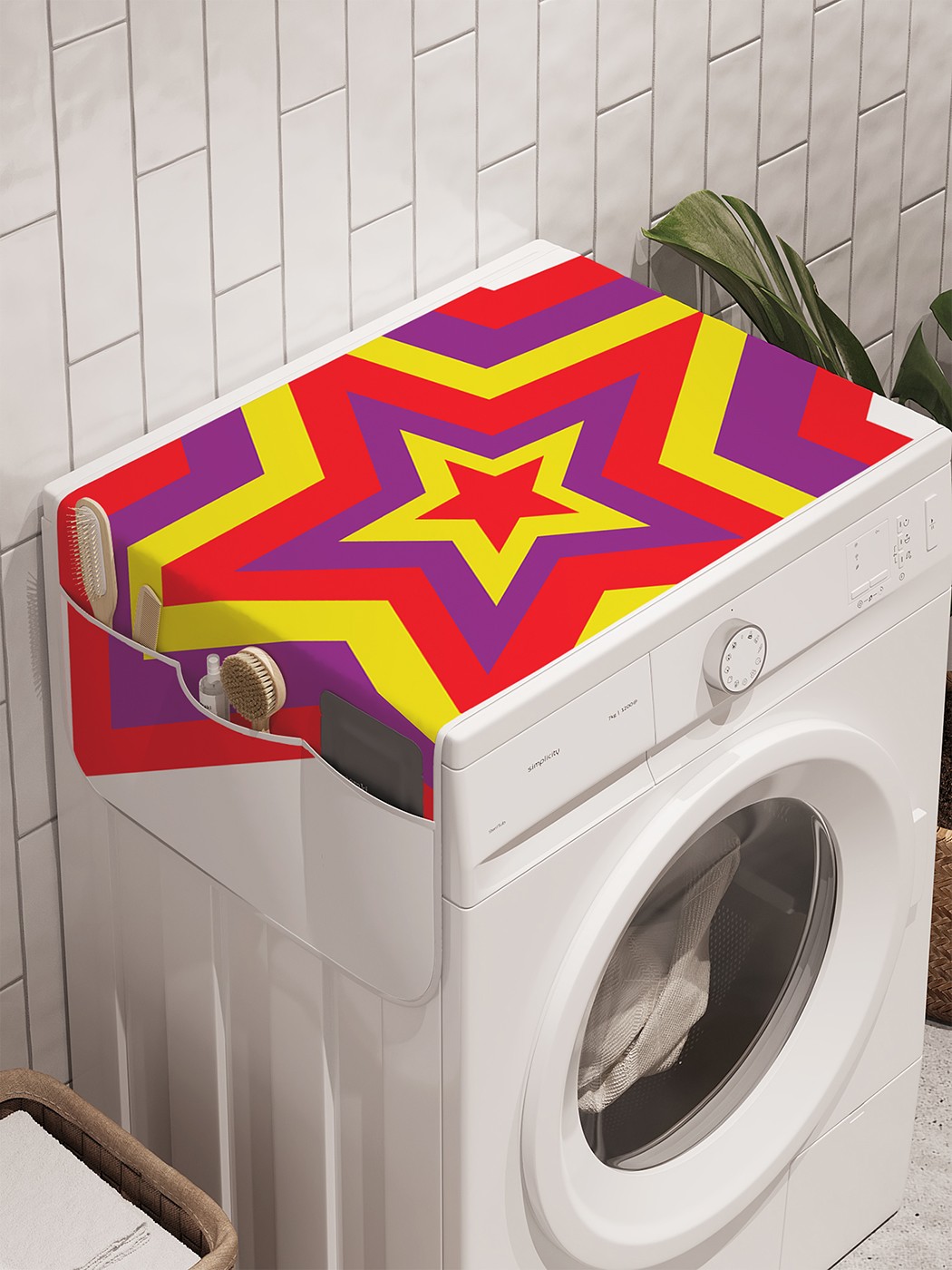 фото Органайзер "звездные цвета" на стиральную машину, 45x120 см ambesonne