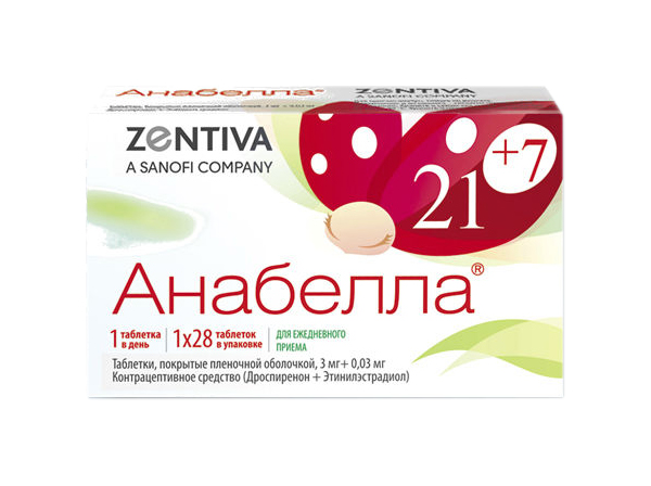 Анабелла таблетки, покрытые пленочной оболочкой 3 мг+0,03 мг №28