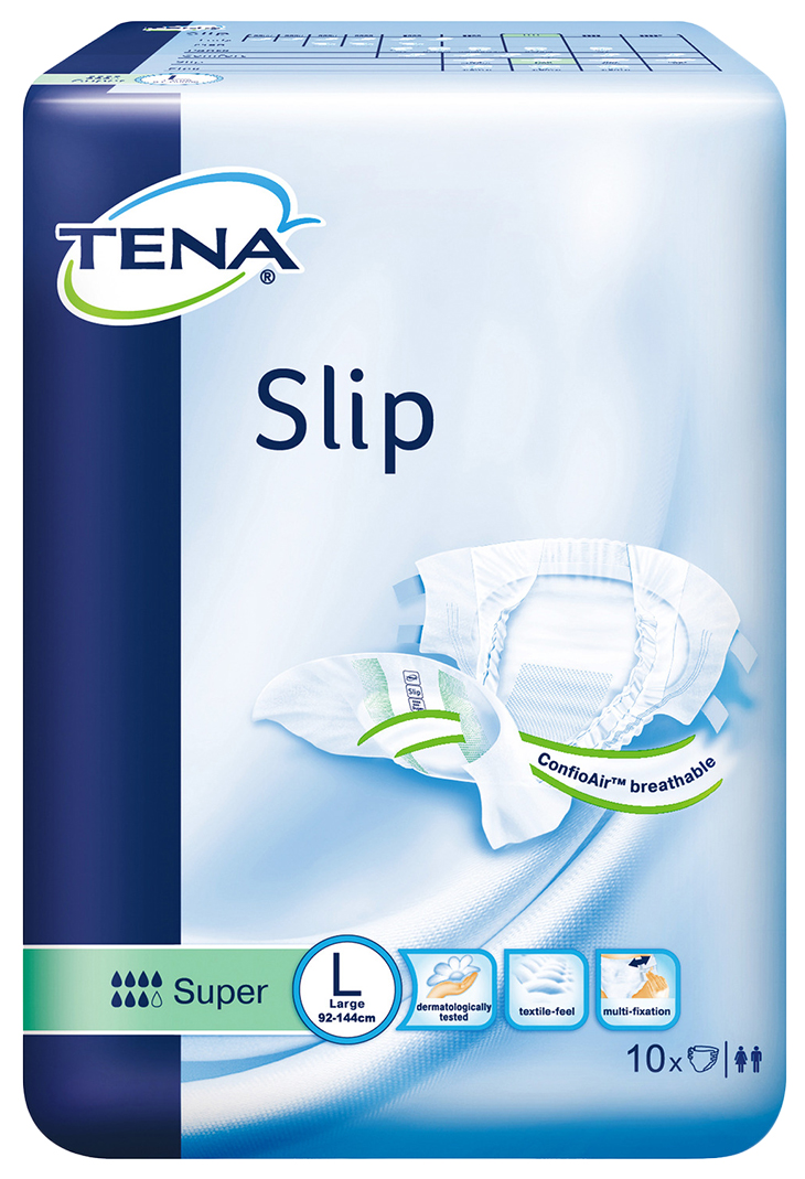 Slip Super, Подгузники для взрослых Тена Слип Супер L 10 шт., TENA, L (50-52), женский  - купить