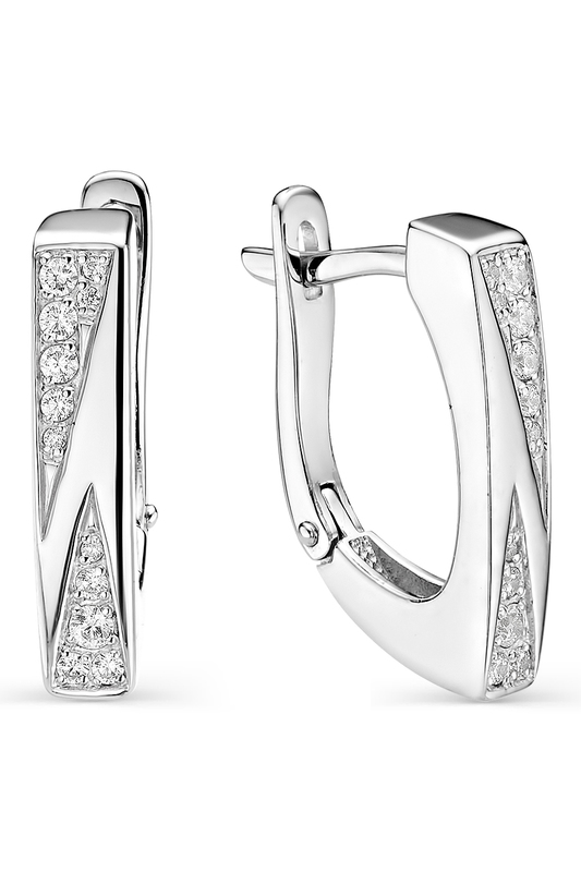

Серьги женские из серебра АЛЬКОР 02-0794, фианит, 02-0794