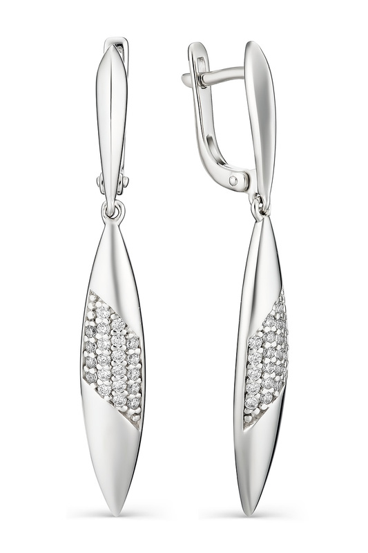 

Серьги женские из серебра АЛЬКОР 02-1271, фианит, 02-1271