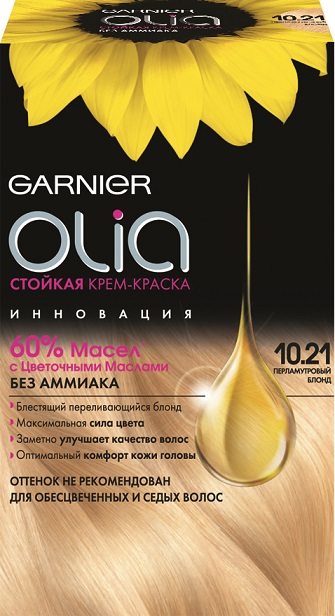 фото Краска для волос garnier olia "перламутровый блонд" тон 10.21
