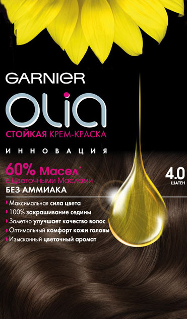фото Краска для волос garnier olia 4.0 шатен