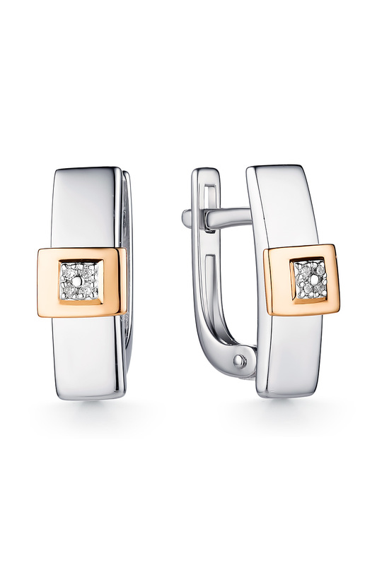 

Серьги женские из серебра АЛЬКОР 02-1178, бриллиант, 02-1178
