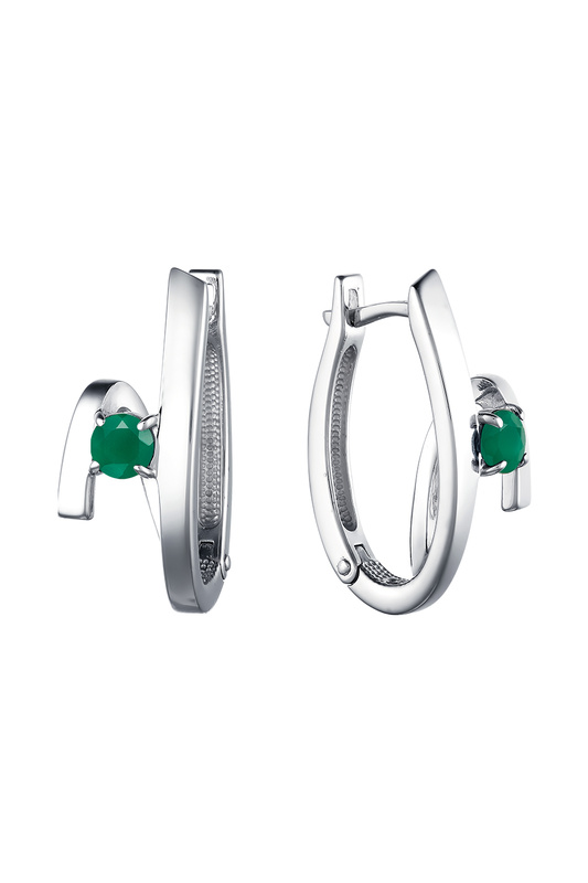 

Серьги женские из серебра АЛЬКОР 02-1681, агат, 02-1681